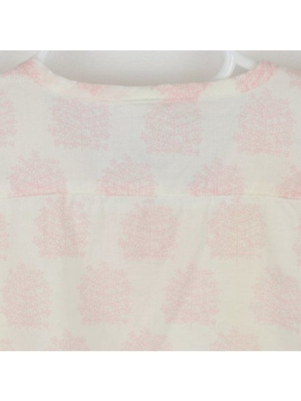 Egg Baby Infant 3-6 Months White Pink Tree Print Button Up Ruffle Sleeve Blouse - Picture 4 of 9